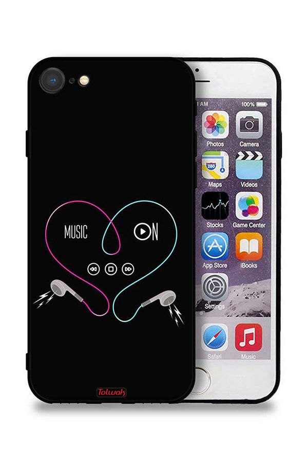 Tolwak-Apple iPhone SE (2020) Protective Case Music On 1