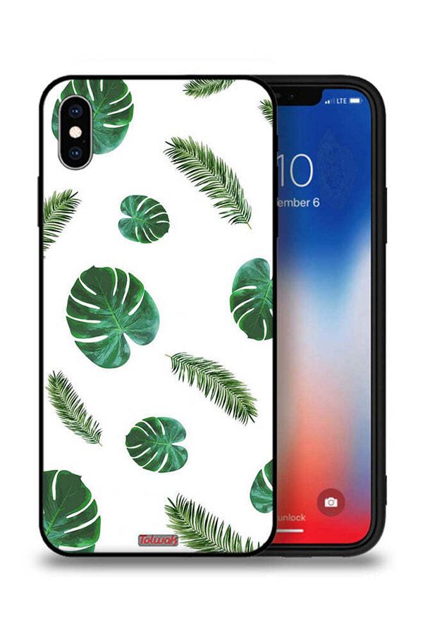 Tolwak-Apple iPhone XS Protective Case Feathers Art 1