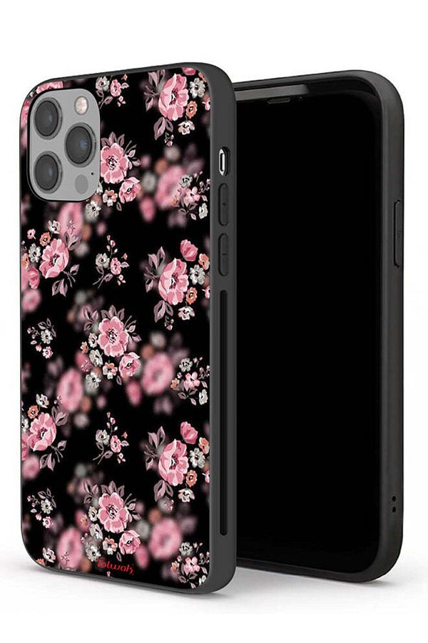 Tolwak-Apple iPhone 12 Pro Max Protective Case Portrait Flowers Pattern 1