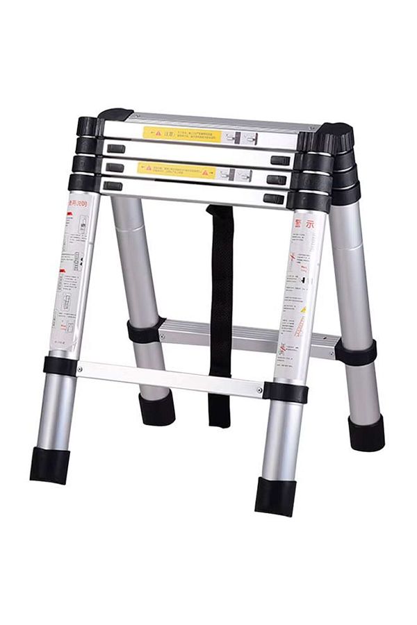 Generic-3.8m Multi-purpose Extendable Double-Sided Telescopic Ladder Silver 1