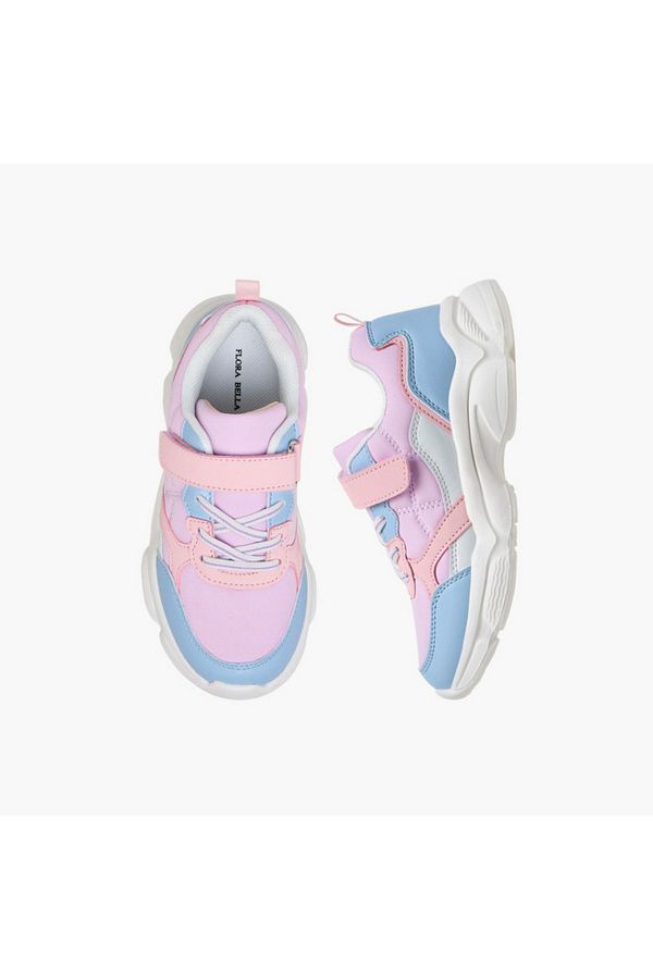 Flora Bella by Shoexpress-Flora Bella Colourblock Sneakers with Hook and Loop Closure 1