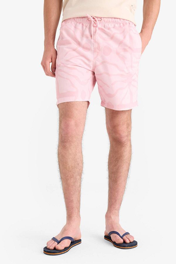 DeFacto-Regular Fit Patterned Mesh Lined Short Length Swim Shorts E1030Ax25Hs 1