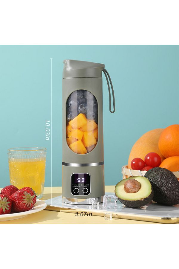 Choice-Green LED display mixer, 450ml USB rechargeable portable milkshake mixer - equipped with a 12 piece 1