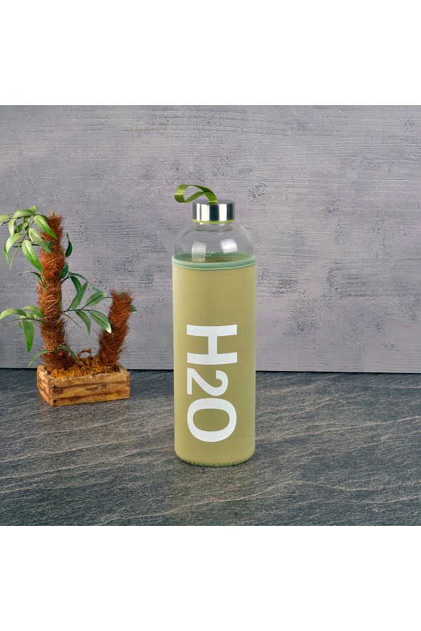 Tohana-Glass Flask with Case 1000 ml Green 1
