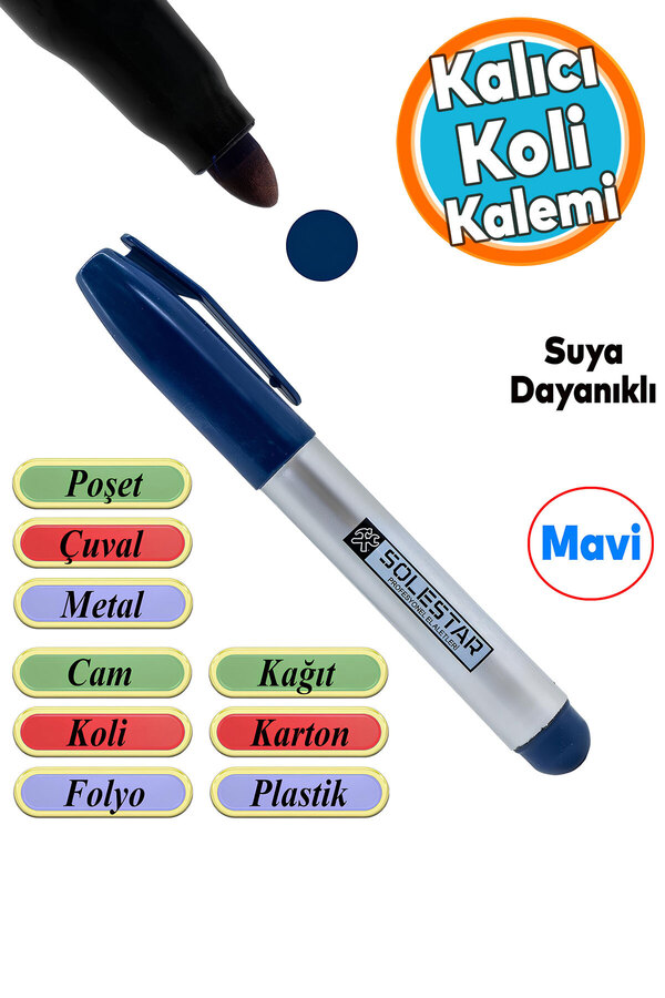 NZB-Parcel Pen Waterproof Permanent Non-Bleed Marking Marking Blue Pen Metal Glass Sack Foil 1