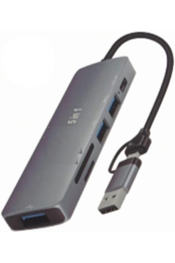 Generic-USB-C Hub Docking Station, 5-in-1 Multi-Port Adapter with HDMI, USB 3.0, SD/TF Card Reader, Grey 1