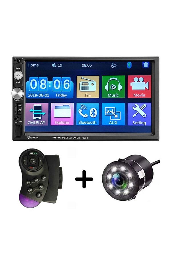 TECHSTAR-MP5 Player Car Universal 7023B Rear View Camera HD Screen 7 Inch Bluetooth MirrorLink Android IoS 1