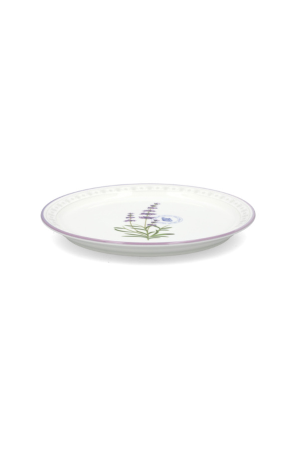 Bien Servi-Desssert Plate with Decal Purple Rim 20cm 1