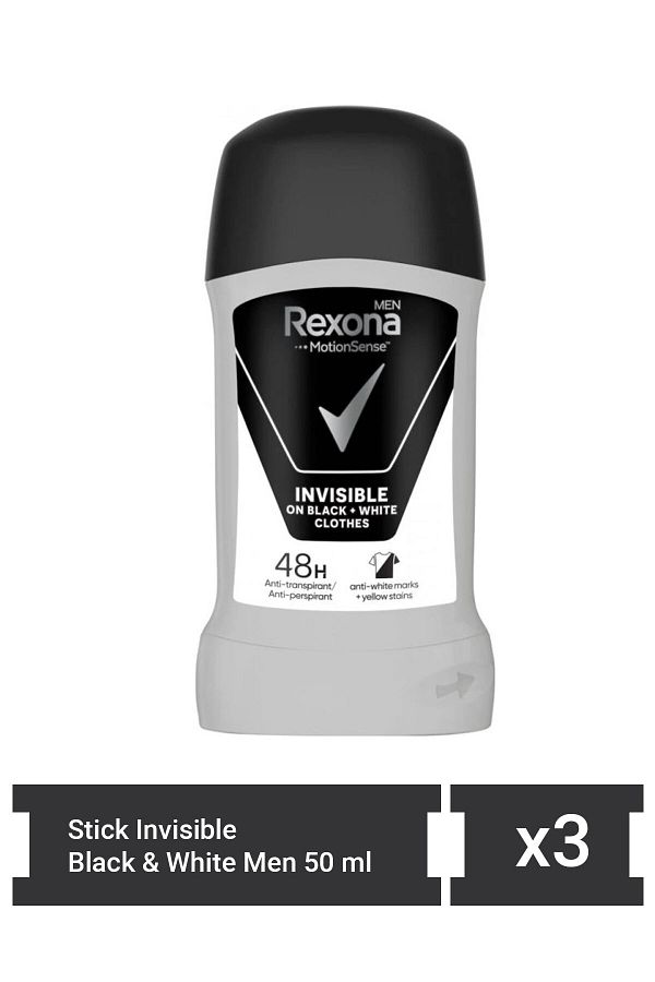 Rexona-Rexona Stick Invisible ασπρόμαυρο για άνδρες 50 ml x 3 τεμάχια 1