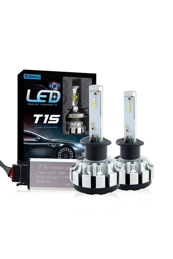 TECHSTAR-Set of 2 Techstar® T1S Auto LEDs, H1, 35w, 8000 Lumens, 6000K, AUTO, 12-24 Volts, CREE, Canbus, Alum 1