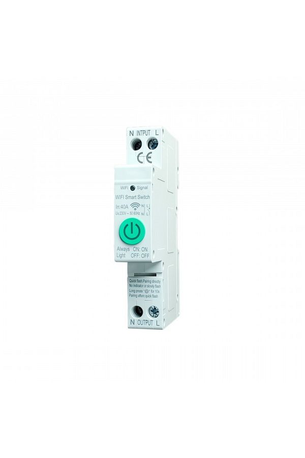 TECHSTAR-Întrerupător inteligent Wifi ®, Tuya/smartlife, 1 pol, 1p N, monofazat, 40a, Google Home A 1