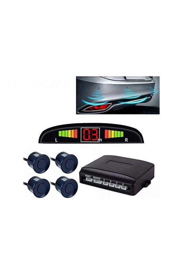 TECHSTAR-Car Parking Sensor Set Parktronic Detector Display Radar Monitor 4 Sensors Dark Blue 1