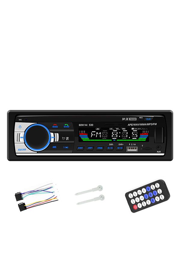 MaxTech-Radio mp3 Player, Car Cassette Player 4x60W with Remote Control, Bluetooth 5.0 Functions, CardSD, Dual USB, Aux 1