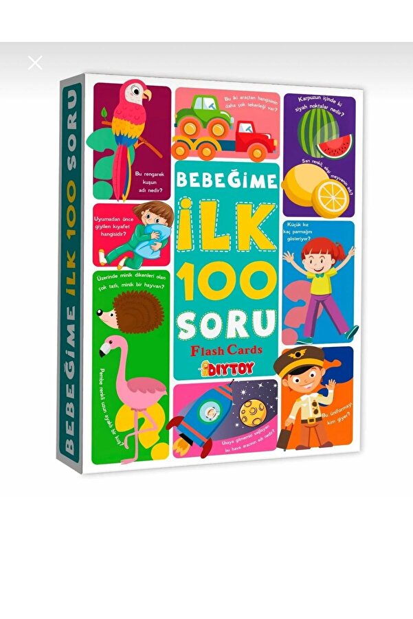 scntoys EĞİTİCİ OYUN KARTLARI OKUL ÖNCESİ EĞİTİCİ BEBEGİME İLK 100 SORU FLASH KARTLARI
