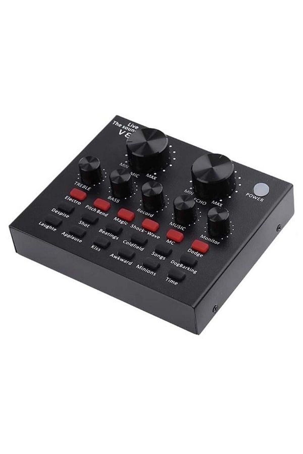 TECHSTAR-® V8 Webcast Sound Card, Usb Audio Interface, Black 1
