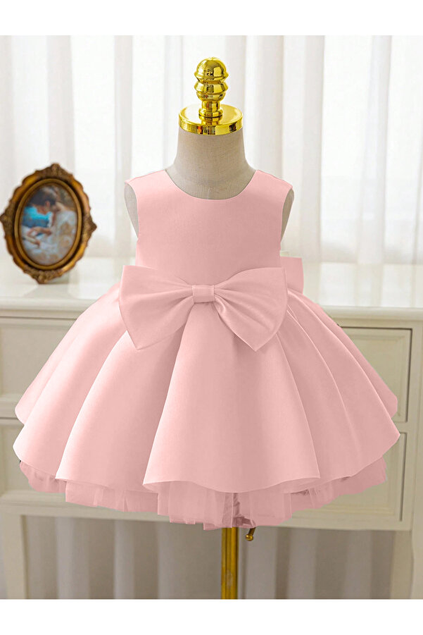 MadyaButik Kız Bebek Seda Model Pudra Doğum Günü Elbise