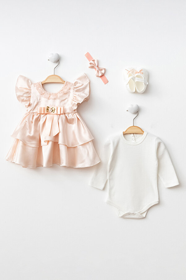 Petite Ponpon Baby Ponpon Baby Kız Bebek Yenidoğan Hediyelik Mevlüt Elbisesi Bebek Mevlütlük Elbise