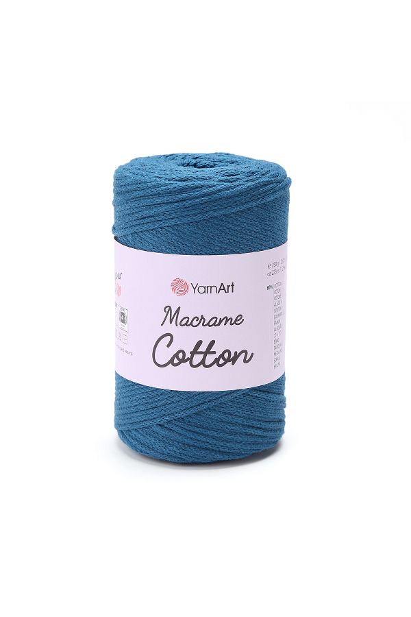 Yarnart-Macrame Cotton - Μακραμέ Χειροποίητο Νήμα Πλεξίματος Petrol Blue-789 1