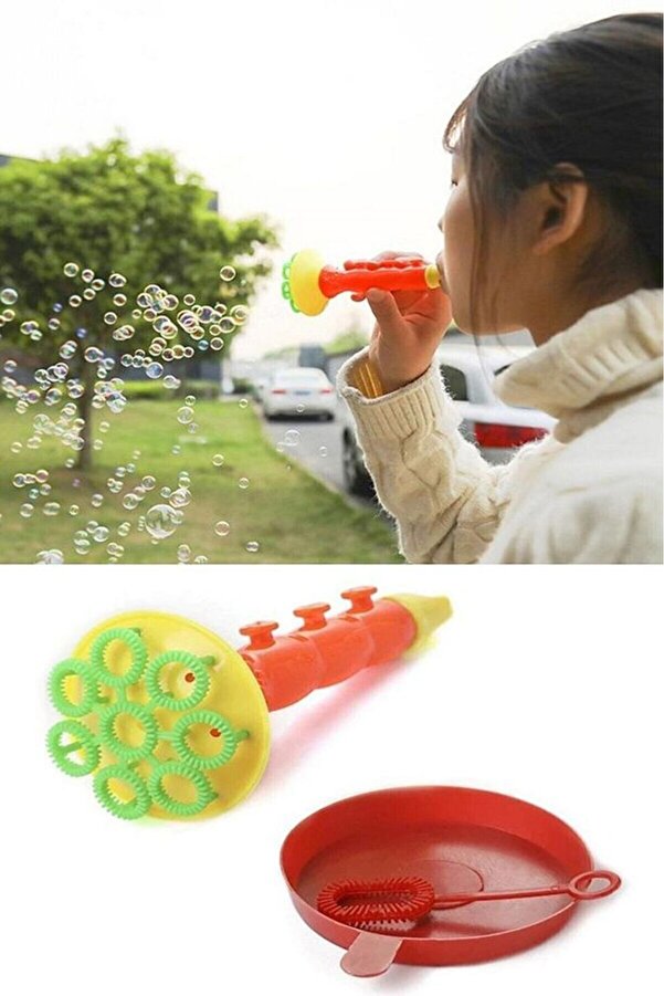 Bundeba Üflemeli Köpük Baloncuk Yapma Seti Balon Çıkaran Oyuncak Borazan Doğum Günü Karne Hediyesi