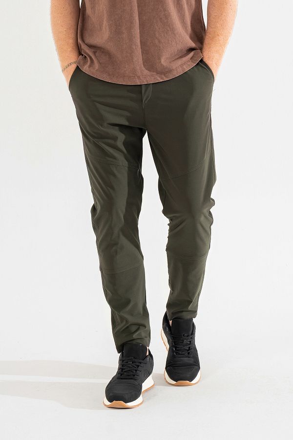 Souris-Men's Khaki Breathable Lycra Stretch Fabric Tight and Ankle-Cuff Jogger Pants 1