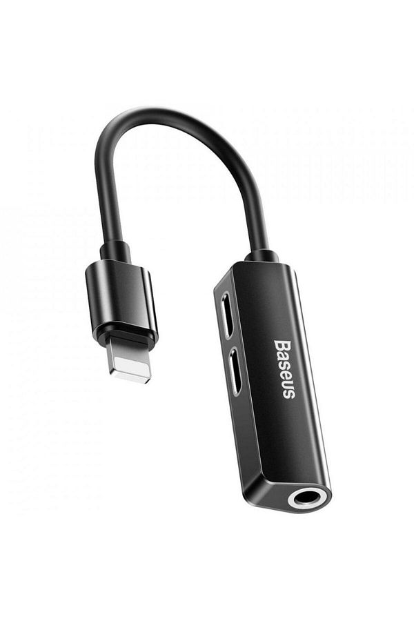 Baseus-Adapter Baseus L52 3 in 1 CALL52-01, 2 A, Lightning / Lightning and Jack 3.5 mm (Black) 1