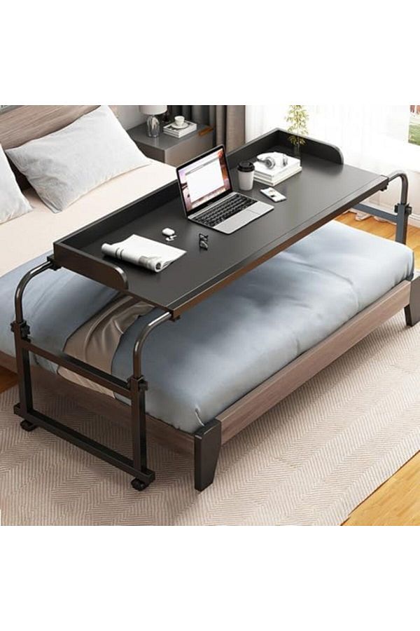 Generic-Overbed Table with Wheels, Adjustable Laptop Desk, Mobile Standing Laptop Table, Queen Size Mobile C 1