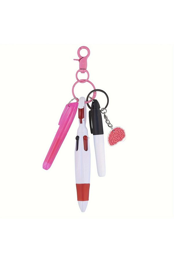 Choice-Red 1 set Mini Highlighter Nurse Pens Set for Badge Reel Pen Include 1 Tip Highlighter 1 Permanent M 1