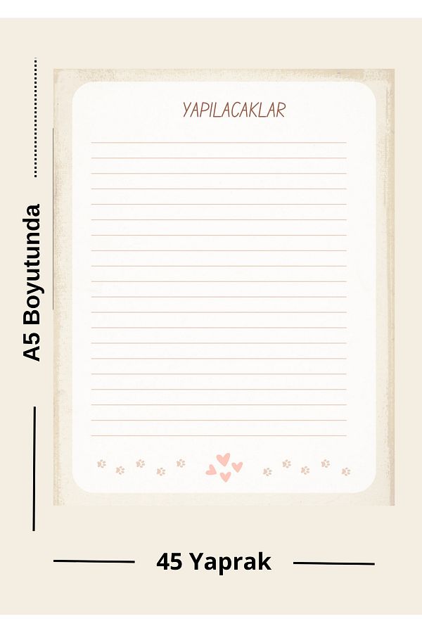 Ez&Tu Stıcker-To Do List with Heart – A5 Size / Note Paper Block 1