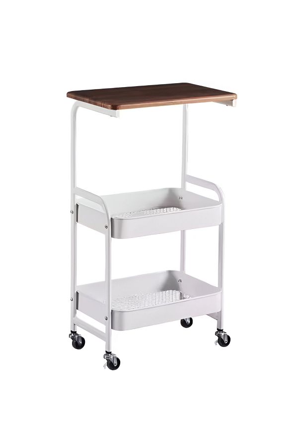 rexa-Multi-Layer Storage Shelf Trolley with Table Board – Rolling Cart for Living Room Use 1