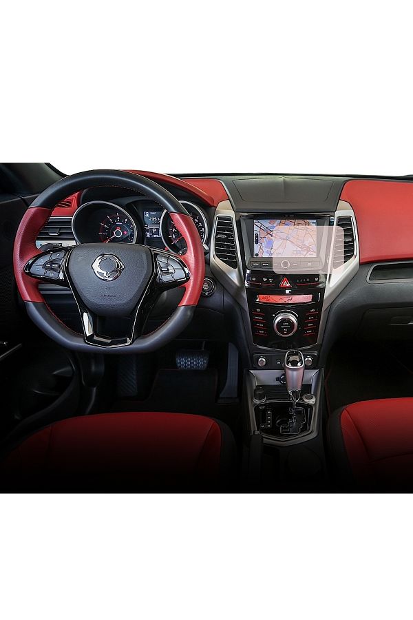 Ssangyong Kyron-Duragon navigation display protection film, for Ssangyong Tivoli 2015-2019, matte, installation kit 1