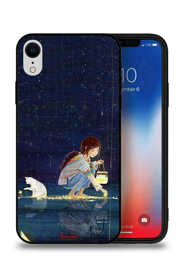 Tolwak-Apple iPhone XR Protective Case Collecting Stars Art 1