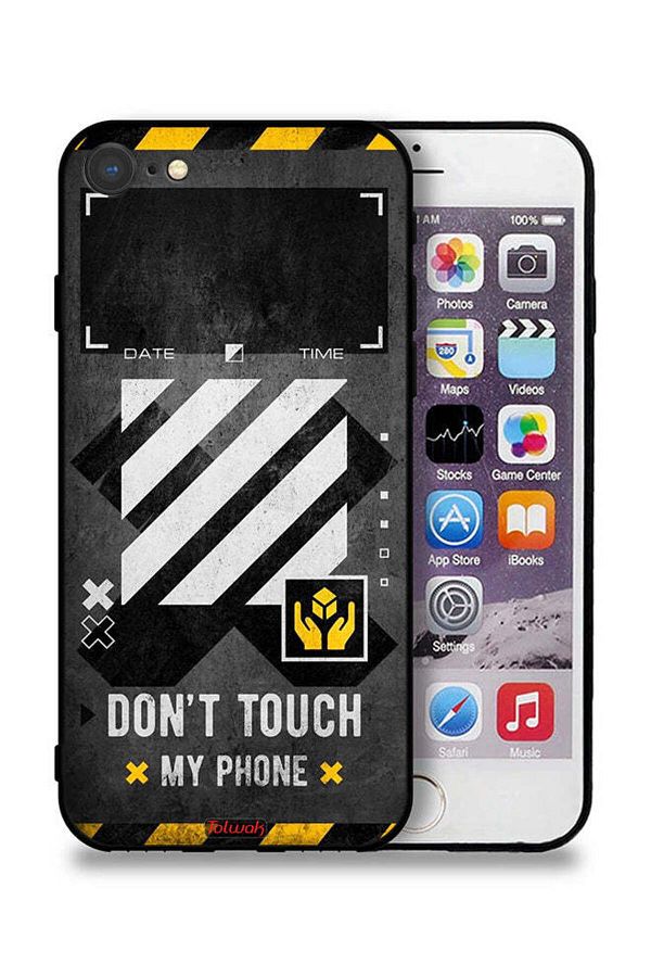 Tolwak-Apple iPhone SE (2020) Protective Case Do Not Touch My Phone 1