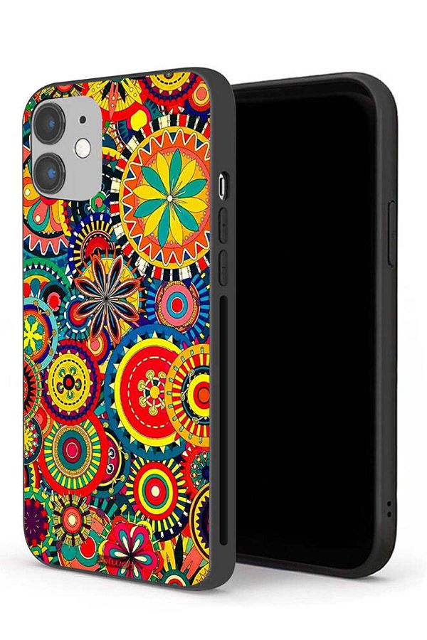 Tolwak-Apple iPhone 12 mini Protective Case Colorful Mandala Pattern 1