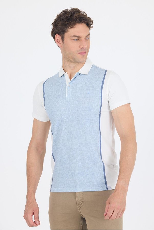 İmza Dark Blue Short Sleeve Printed Jacquard Polo Collar Slim Fit T-Shirt 1011250122