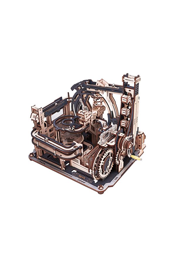 Robotime-Puzzle mecanic 3D din lemn, Marble Run Spacesport - 472 de piese 1