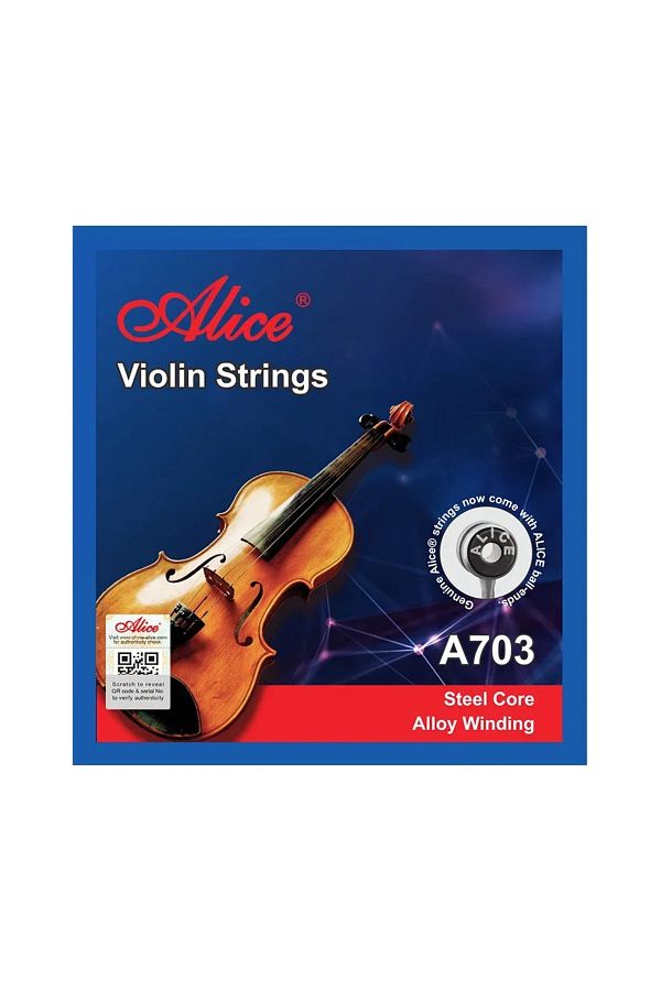 Choice-Alice A703 Violin Strings Plated Steel Alloy Winding With 4 pieces Strings Set E/A/D/G Practice U... 1