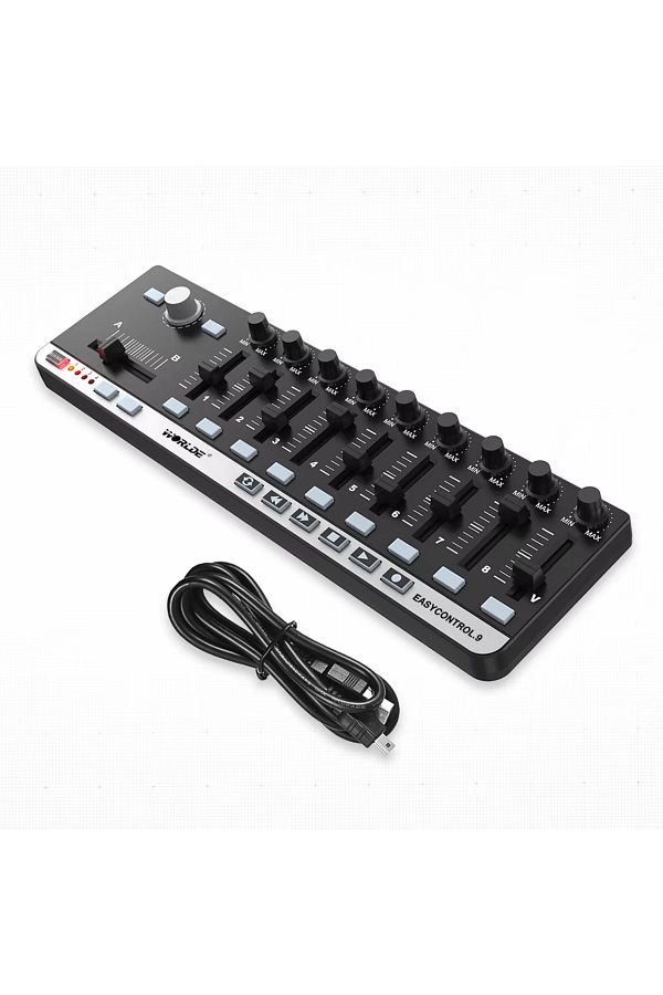 Choice-Black Worlde EasyControl.9 MIDI Controller - Slimline Portable USB Control with 4 Memory Banks, 6 Tr 1