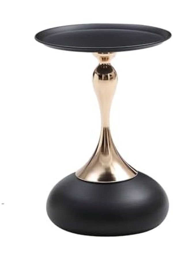 Generic-White Nordic Style Light Luxury Simple Round Table, Side Table, Metal Unique End Table 1