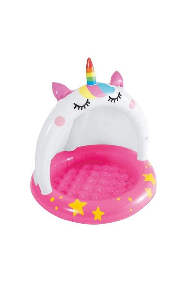 Intex-Unicorn Themed Inflatable Quirky Pool Float Pink and White 1