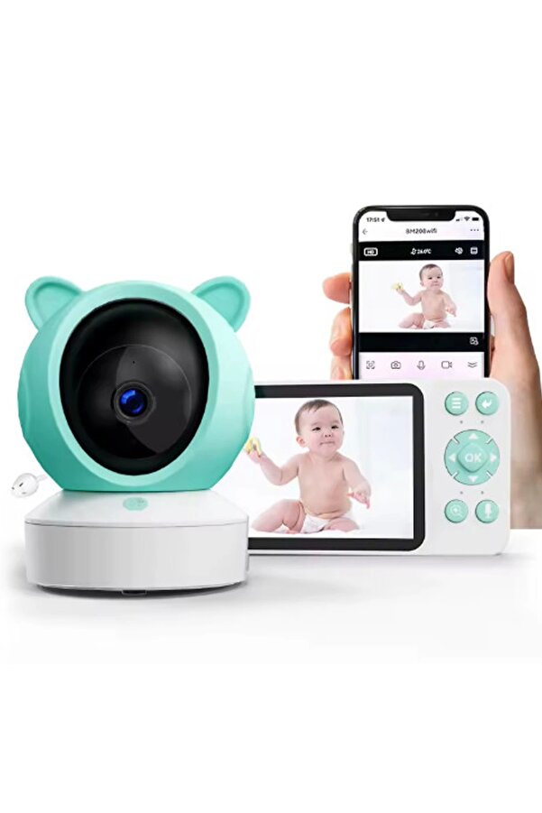 Vothoon 5 Inc Ekran Bebek Kamerası Monitörlü Konuşma Özellikli ışıklı Gece Görüslü Kamera
