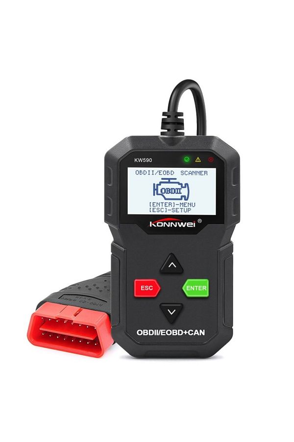 KONNWEİ-OBD2 Diagnosis KONNWEI KW590, Black, Error Display and Description, Resets, Live Data, ELM 327 OBDII 1