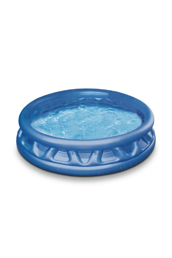 Intex-PVC Inflatable Round Soft Side Kiddie Pool for 3 Years & Above Blue 1