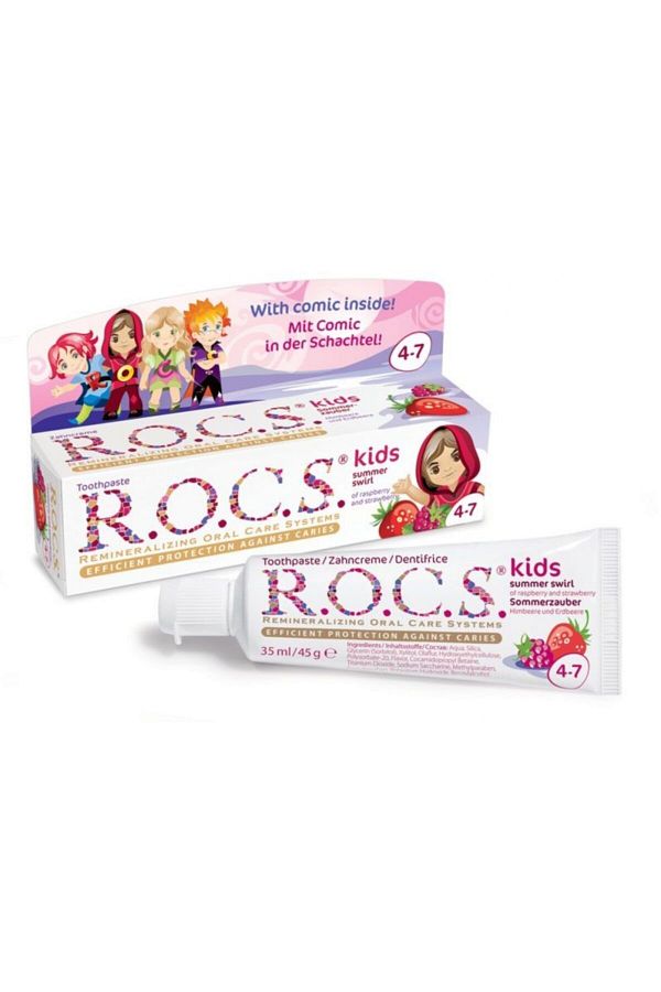 R.O.C.S.-Rocs Kids 45g Summer Breeze Raspberry and Strawberry Toothpaste 1