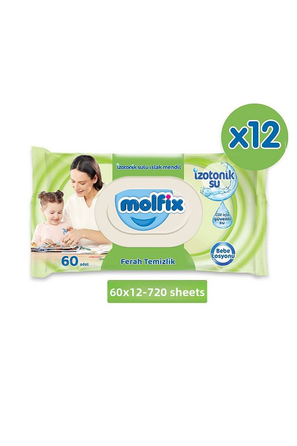 Molfix-إيزوتونيك سولو منديل فرح 60 لي × 12 أديت (720 يابراك) 1