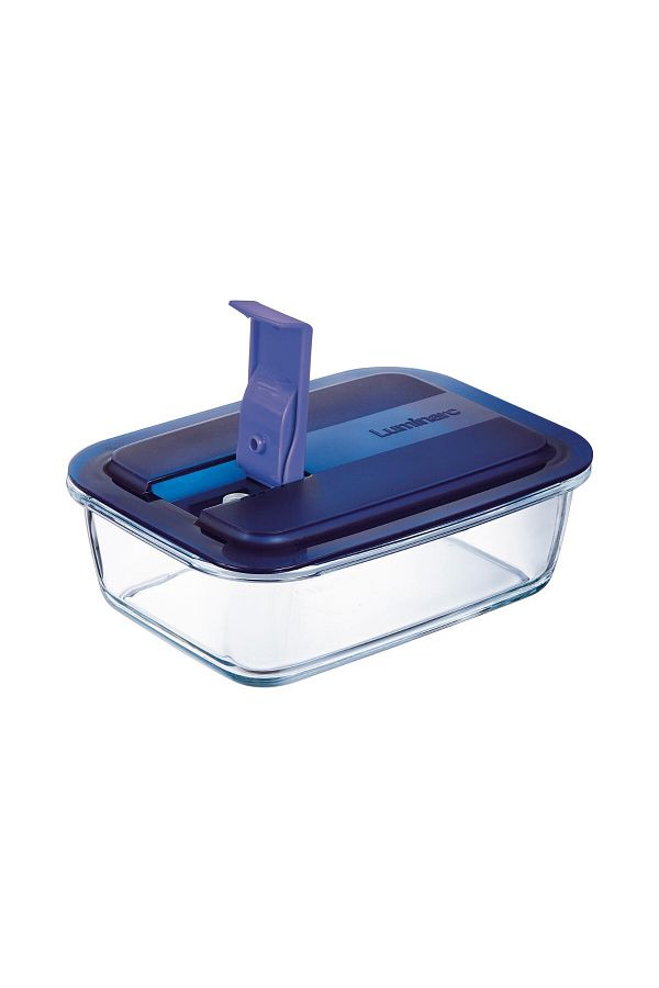 Luminarc-Temp Easy Rectangular Blue Lid Storage Container 1220 ml 1