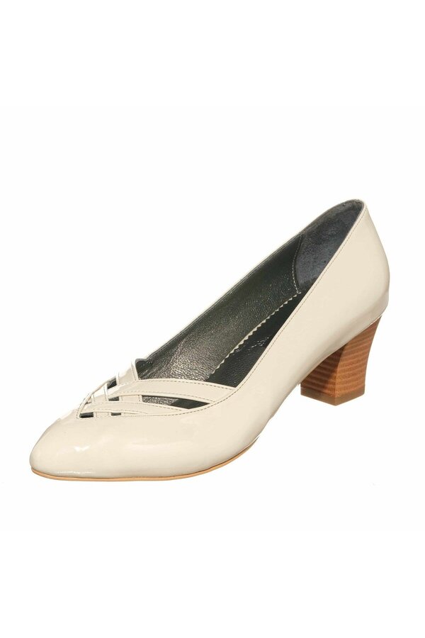 İriadam-41-42-43-44 Number Kdr2333 Bone Patent Leather Large Size Classic Heels Special Series Top Kalire 1