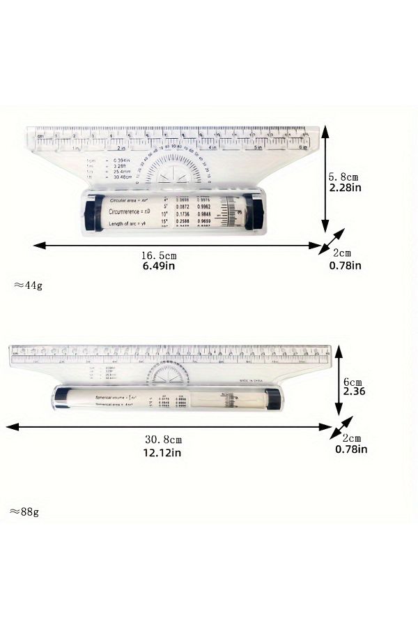 Choice-2Pcs 15 and 30 2Pcs Plastic Ruler Drawing Roller Ruler Parallel Multi-functional Drawing Design Used 1