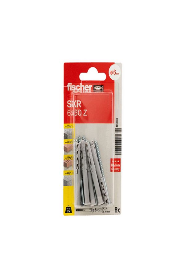 Fischer-تثبيت الإطار SXR 6 × 60 Z باستخدام برغي خشبي غاطس 1