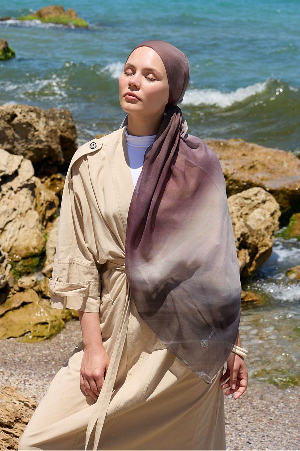 Modakaşmir-Gradient Pattern Moon Shawl 1