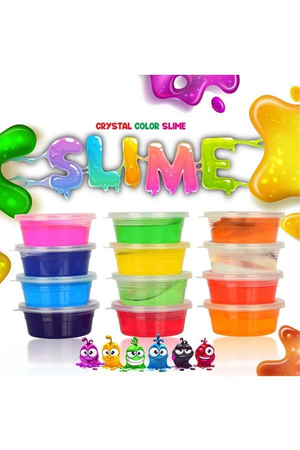 Toybox-Toy Box Crystal Clear Slime 12 Pack Jumbo Slime Pack Super Soft Fluffy Slime Stretchy & Non-Sticky P 1